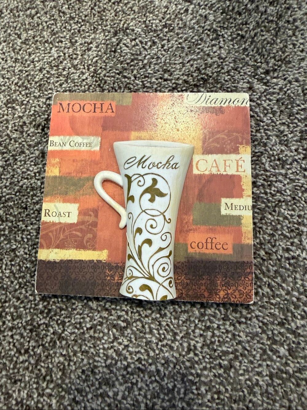 Mocha Coffee Themed Wall Art Plaque